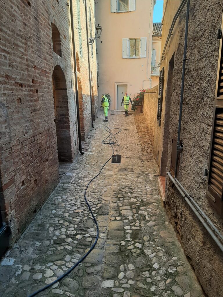 lavori in corso nel centro storico