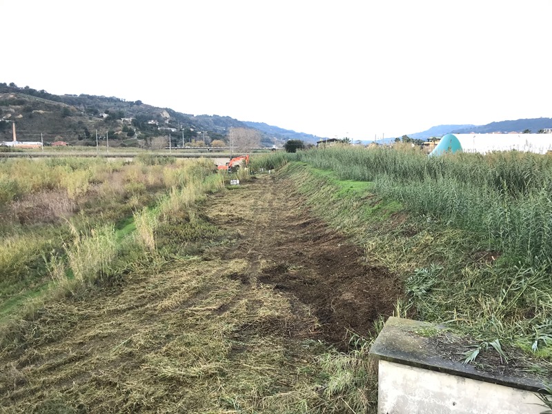 Lavori all'alveo del torrente Tesino